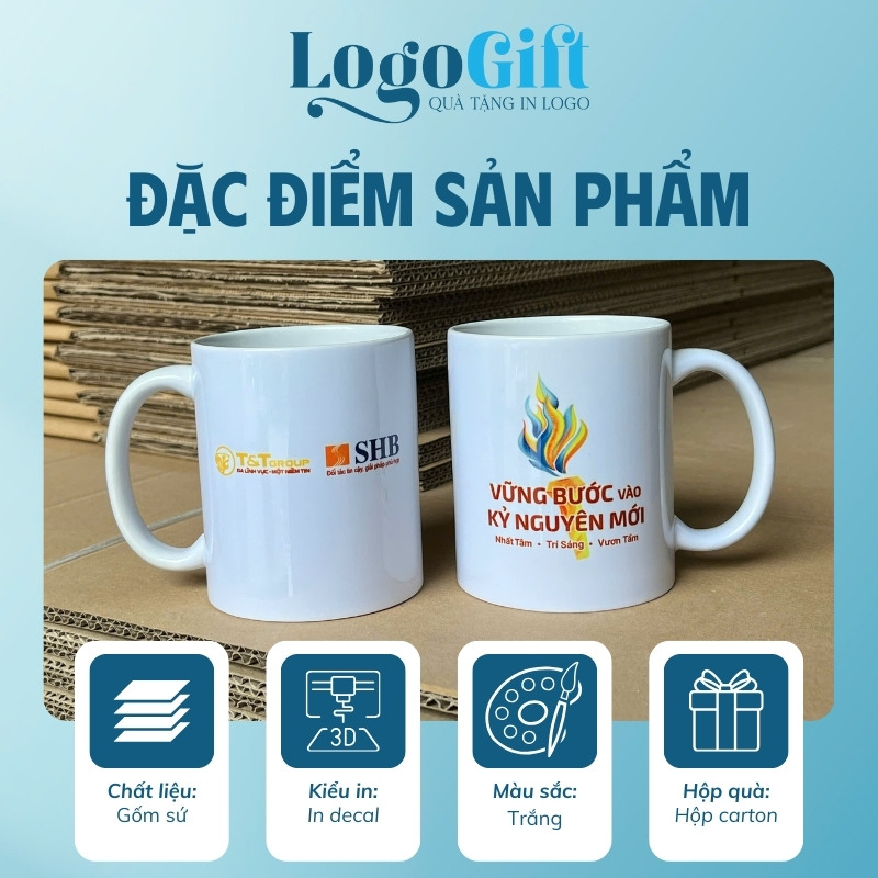 Cốc sứ quà tặng in logo