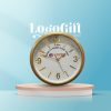 Đồng hồ treo tường quà tặng in logo sơn nhũ đồng số cọc 30cm LG-DH01
