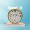 Đồng hồ treo tường quà tặng in logo sơn nhũ đồng số cọc 30cm LG-DH02