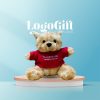Gấu bông quà tặng in logo màu nâu đỏ kích thước 25cm