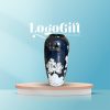 Lọ hoa quà tặng in logo màu xanh dương hoạ tiết hoa sen LG-LH04