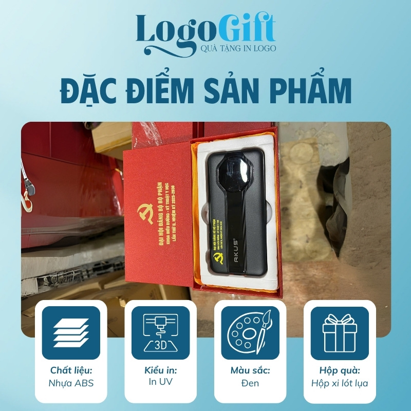 Sạc dự phòng quà tặng in logo thương hiệu Akus dung lượng 10.000mAh LG-SDP02