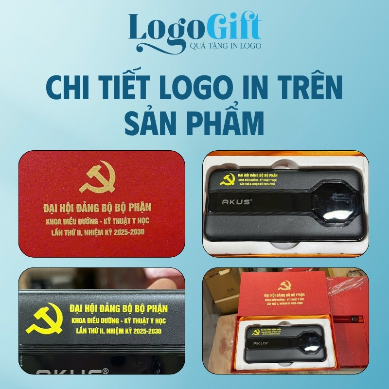 Sạc dự phòng quà tặng in logo thương hiệu Akus dung lượng 10.000mAh LG-SDP02