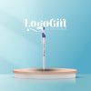 Bút bi quà tặng in logo màu trắng và xanh dương kích thước 14.5cm LG-BB03