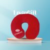 Gối chữ U quà tặng in logo vải velboa ruột bông màu đỏ, xám LG-GCU01