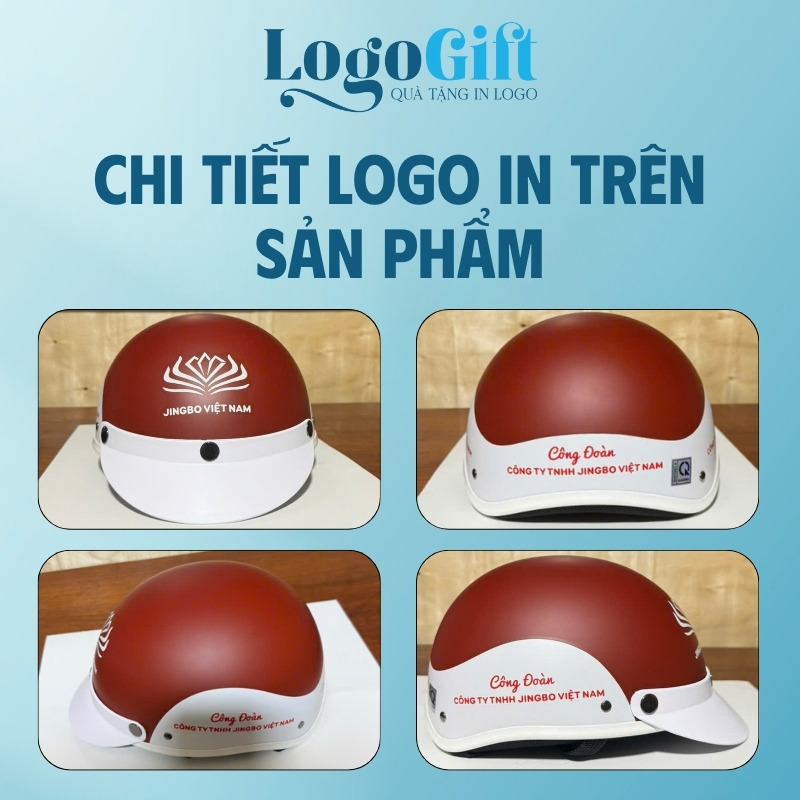 Mũ bảo hiểm quà tặng in logo nửa đầu không kính LG-MBH03