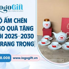 bộ ấm chén quà tặng in logo Đại hội