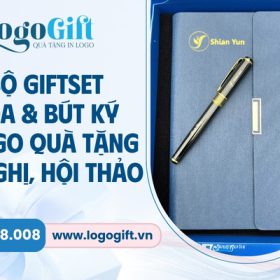 giftset sổ da bút ký in logo quà tặng hội nghị hội thảo