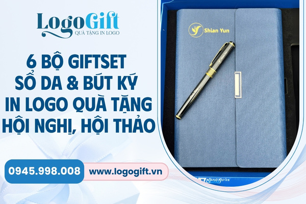 giftset sổ da bút ký in logo quà tặng hội nghị hội thảo
