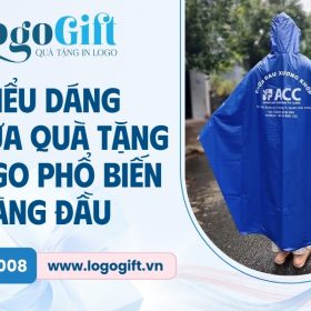 kiểu dáng áo mưa in logo làm quà tặng