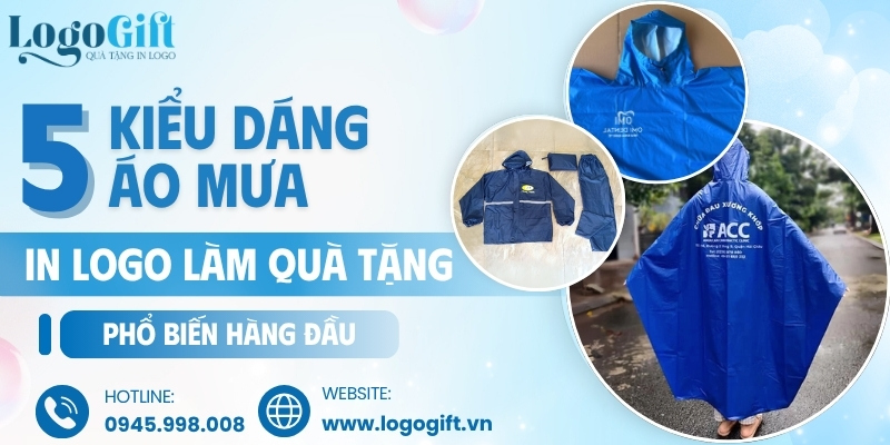 kiểu dáng áo mưa in logo làm quà tặng phổ biến