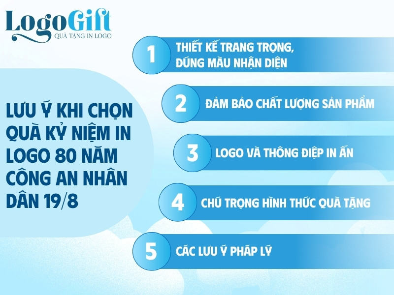 lưu ý khi chọn quà tặng in logo cho kỷ niệm 80 năm công an nhân dân