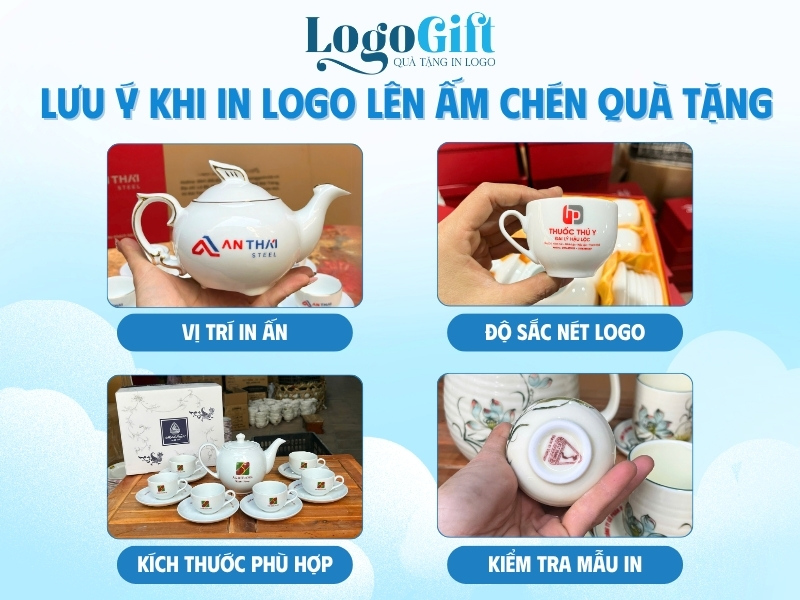 lưu ý khi in logo lên ấm chén quà tặng