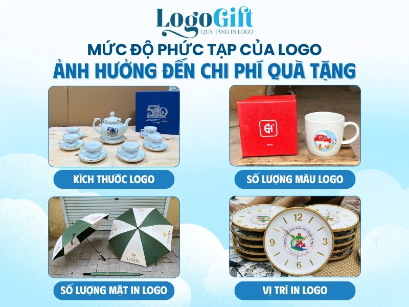 mức độ phức tạp của logo ảnh hưởng đến chi phí quà tặng