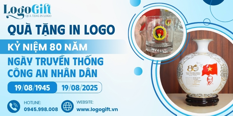 quà tặng in logo kỷ niệm 80 năm thành lập Công an Nhân dân Việt Nam