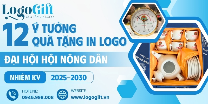 quà tặng in logo Đại hội Đại biểu Hội Nông dân Việt Nam nhiệm kỳ 2025-2030