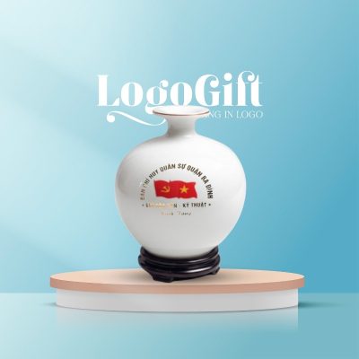 Quà tặng Đại hội bình hút lộc in logo mạ vàng 18cm LG-BHL06
