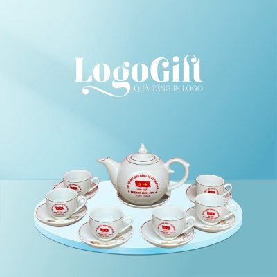 Quà tặng Đại hội ấm chén uống trà in logo dáng bưởi lửa 650ml LG-AC35