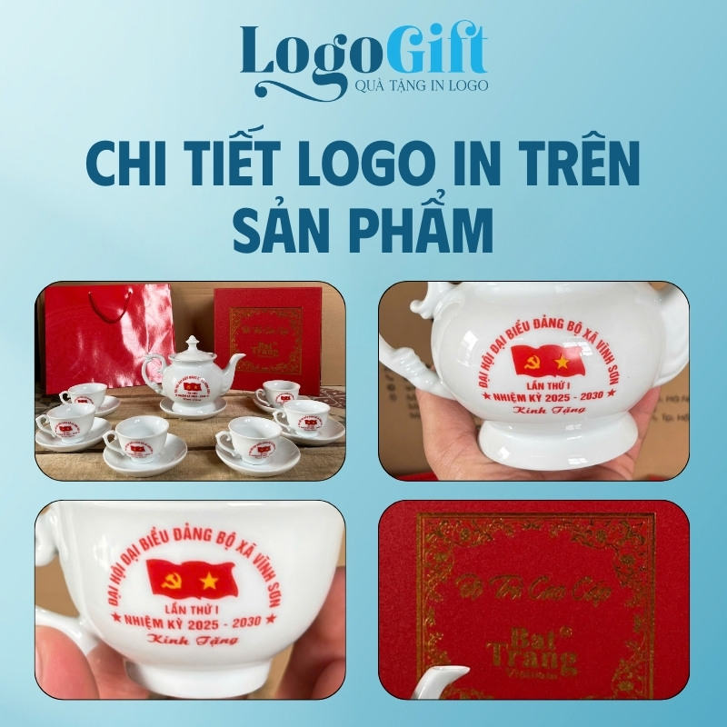 Quà tặng Đại hội ấm tích trà in logo dáng đài cát 500ml LG-AC39