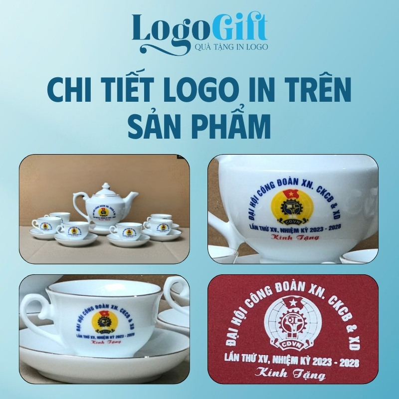 In logo lên ấm chén quà tặng Đại hội dáng thần đèn 650ml LG-AC36