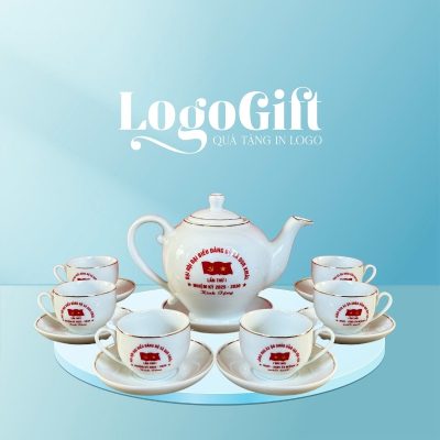 In logo lên ấm chén quà tặng Đại hội thương hiệu Camellia 500ml LG-AC41