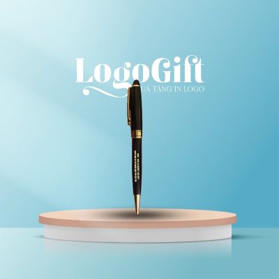Quà tặng Đại hội bút ký in logo kim loại xoáy 13cm LG-BK04