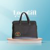 Quà tặng Đại Hội cặp da in logo quai xách màu nâu LG-CD06