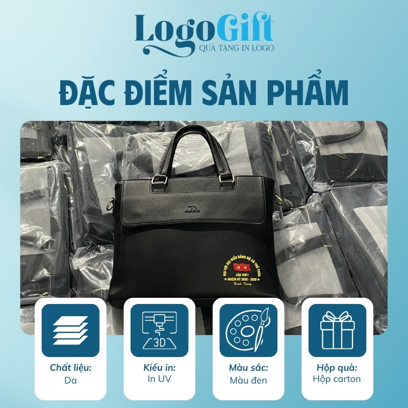 In logo lên cặp da quà tặng Đại Hội thương hiệu FADODA LG-CD03