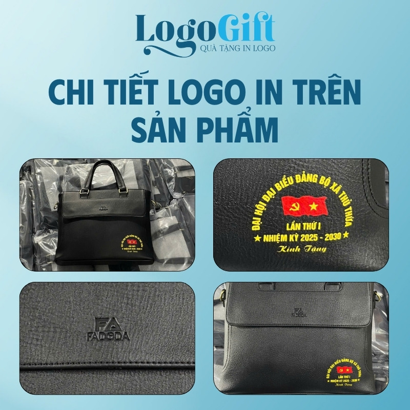 In logo lên cặp da quà tặng Đại Hội thương hiệu FADODA LG-CD03