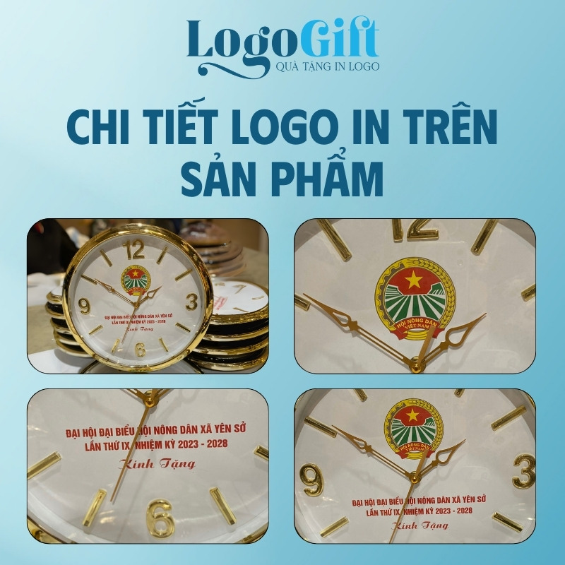 Quà tặng Đại hội in logo đồng hồ treo tường số cọc LG-ĐH28