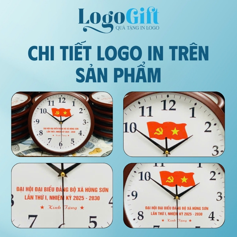 Quà tặng Đại hội in logo đồng hồ treo tường số in LG-ĐH25
