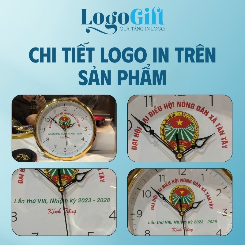 In logo lên đồng hồ treo tường quà tặng Đại hội số in LG-ĐH26