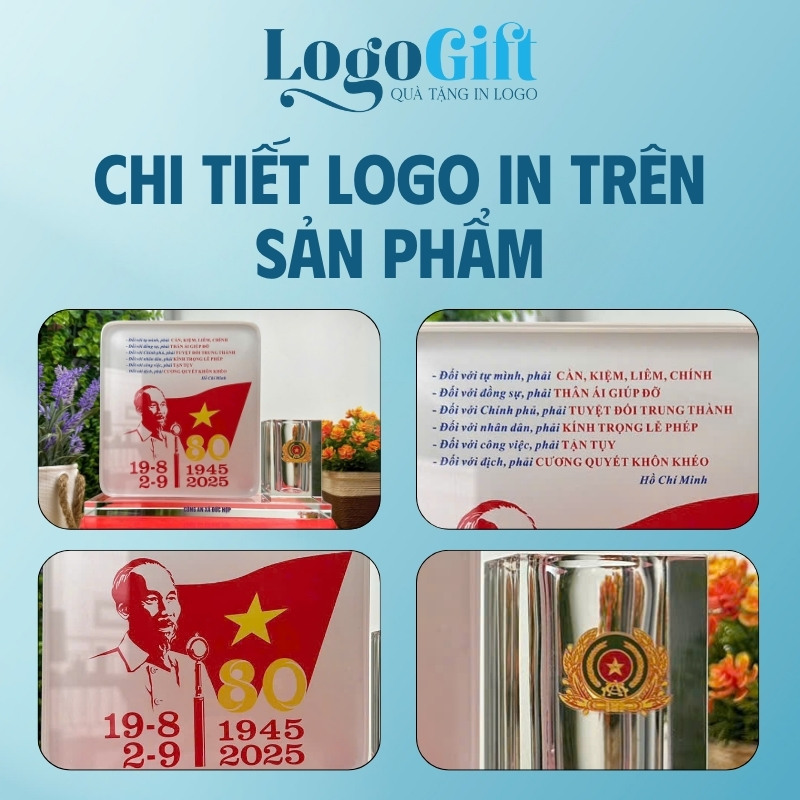 Kỷ niệm chương quà tặng Đại Hội in logo pha lê LG-KNC07