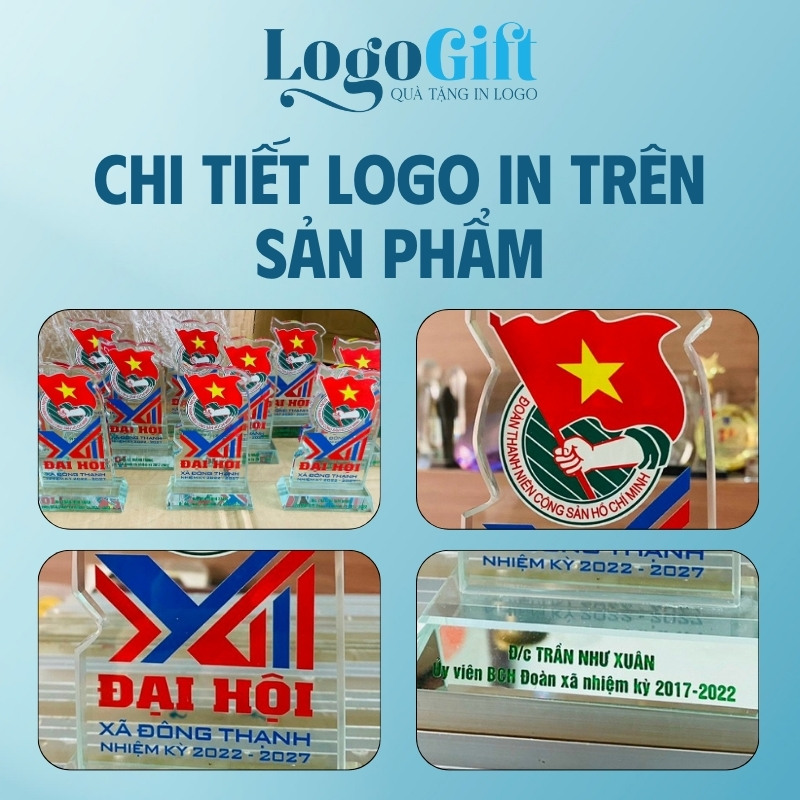 Quà tặng Đại Hội kỷ niệm chương in logo pha lê LG-KNC09