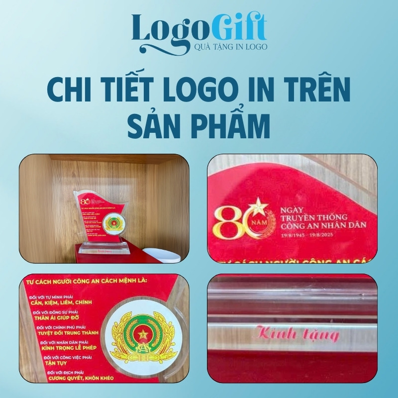 Kỷ niệm chương quà tặng Đại Hội in logo pha lê LG-KNC04