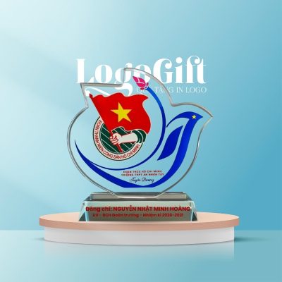 Kỷ niệm chương quà tặng Đại Hội in logo pha lê LG-KNC10