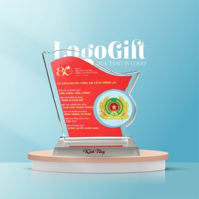 Kỷ niệm chương quà tặng Đại Hội in logo pha lê LG-KNC04