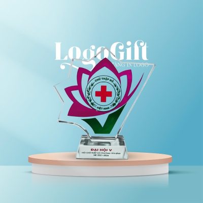 Quà tặng Đại Hội in logo kỷ niệm chương pha lê LG-KNC11