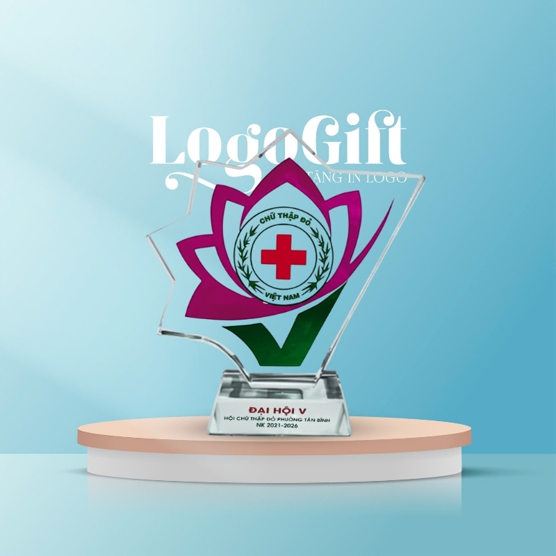 Quà tặng Đại Hội in logo kỷ niệm chương pha lê LG-KNC11