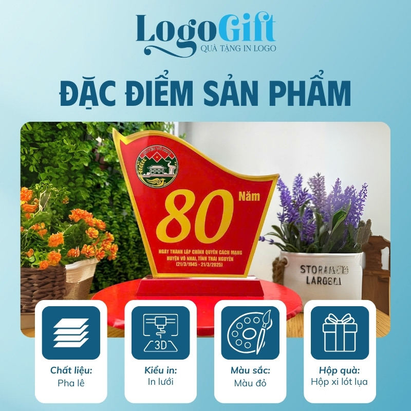 Kỷ niệm chương in logo quà tặng Đại Hội pha lê LG-KNC06