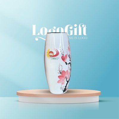 Bình hoa in logo quà tặng Đại Hội dáng bom hoa đào LG-LH08