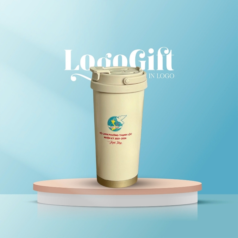 Quà tặng Đại hội in logo ly giữ nhiệt thương hiệu Flower 500ml LG-LGN10