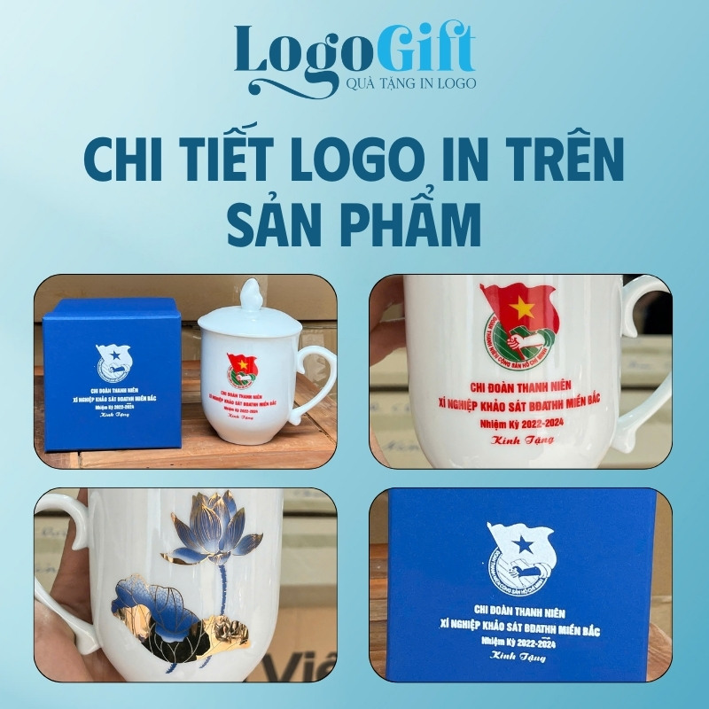 Quà tặng Đại Hội ca sứ in logo dáng ngọn lửa có nắp 350ml LG-CS12
