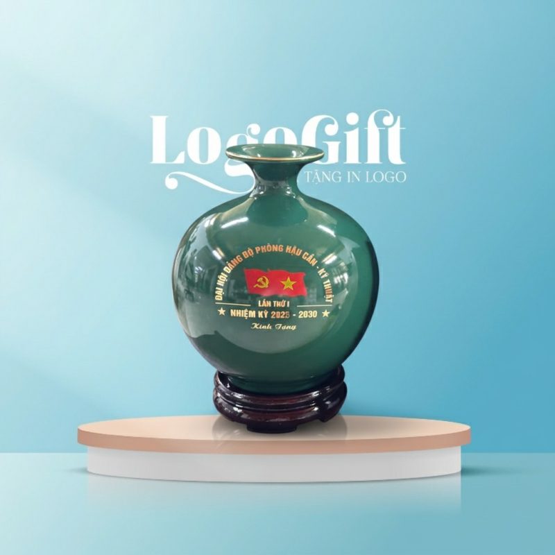 Bình Hút Lộc Bát Tràng In Logo Quà Tặng Đại Hội Cao Cấp