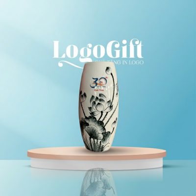 Lọ Hoa Gốm Sứ Bát Tràng In Logo Quà Tặng Kỷ Niệm | LogoGift