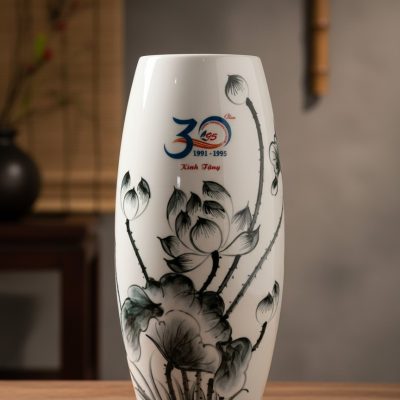Lọ Hoa Gốm Sứ Bát Tràng In Logo Quà Tặng Kỷ Niệm | LogoGift
