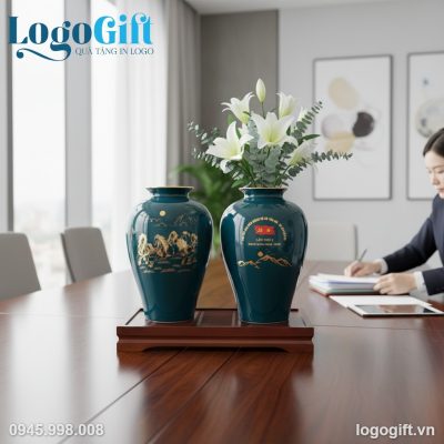 lo-hoa-bat-trang-qua-tang-in-logo-men-xanh-ve-vang-ma-dao-thanh-cong-31cm-lg-lh15
