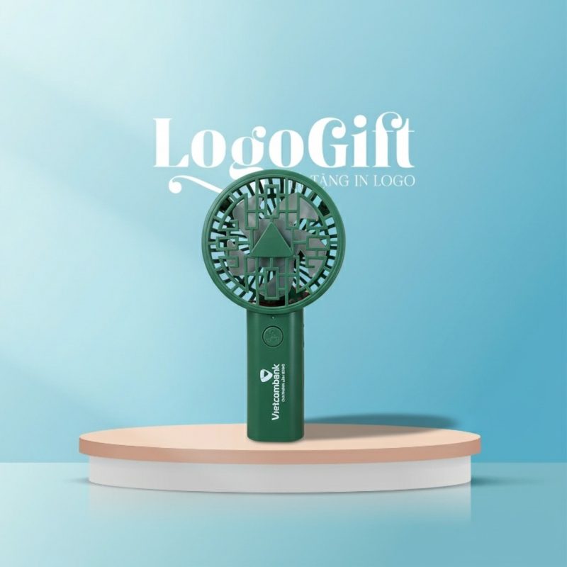 Quạt Cầm Tay Mini In Logo LG-QĐ02 Xanh Lá - Quà Tặng Ngân Hàng LogoGift