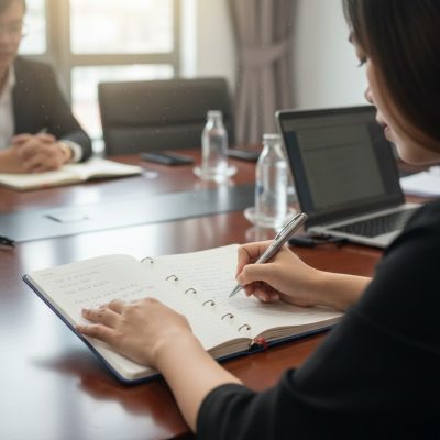 so-da-cong-2-khuc-in-logo-qua-tang-gai-nam-cham-a5-mau-xanh-lg-sd11-0