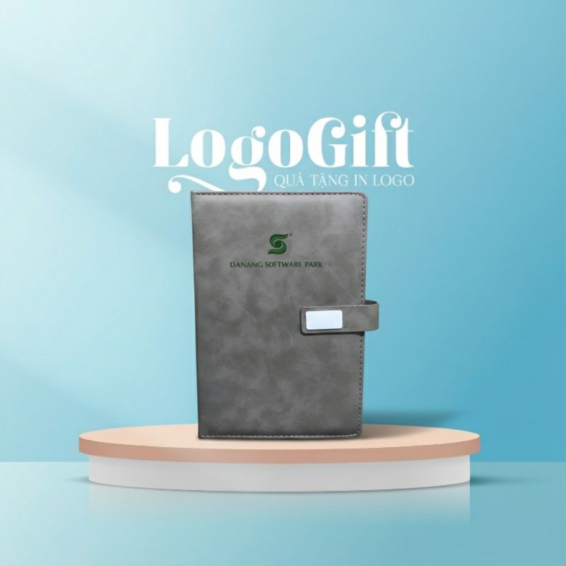 Sổ Da Quà Tặng A5 LogoGift In Logo Gài Nam Châm Cao Cấp